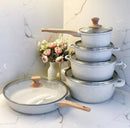 Jogo De Panelas Cookware 5 Peças Revestimento De Granito