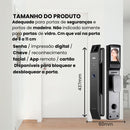 Fechadura eletrônica inteligente câmera, reconhecimento facial 3D, Digital Biométrica