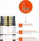 Escada Extensiva Telescopia De Alumínio De 3.8 Metros Cor Amarelo