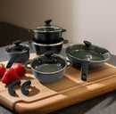 Jogo De Panelas Cookware 5 Peças Revestimento De Granito